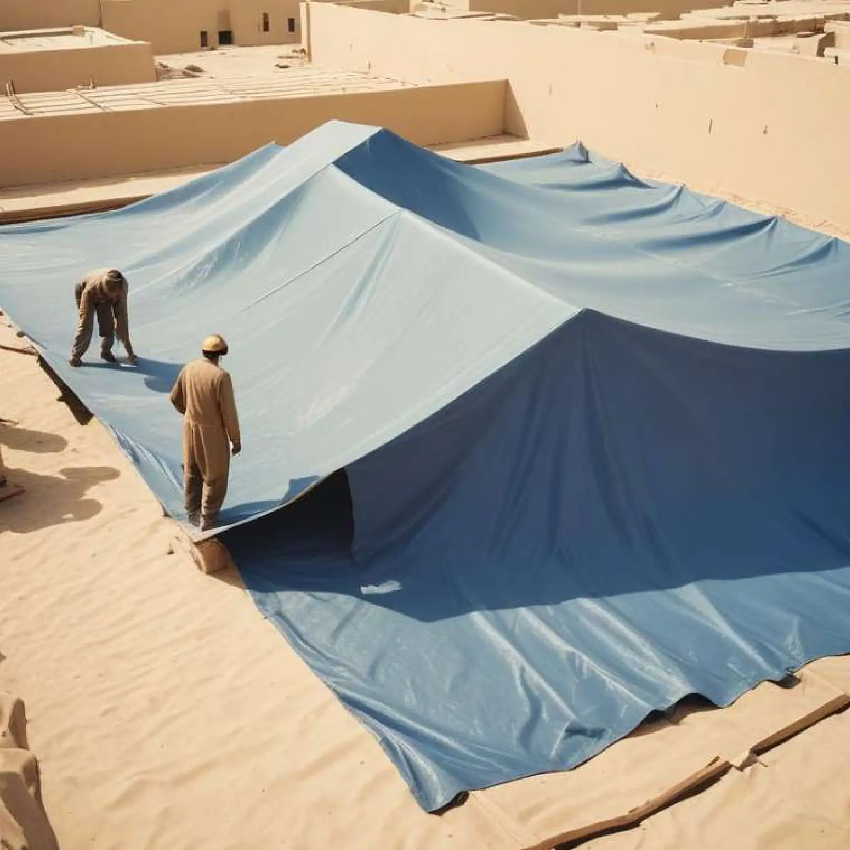 People are using tarpaulins for construction and civil engineering uses